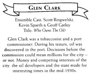 description - Glen Clark (played by Scott Ringwelski, Kevin Spaeth, & Geoff Gatley)