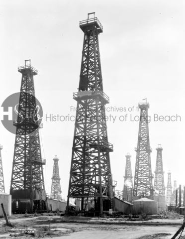 Oil derricks at Signal Hill, c. 1927