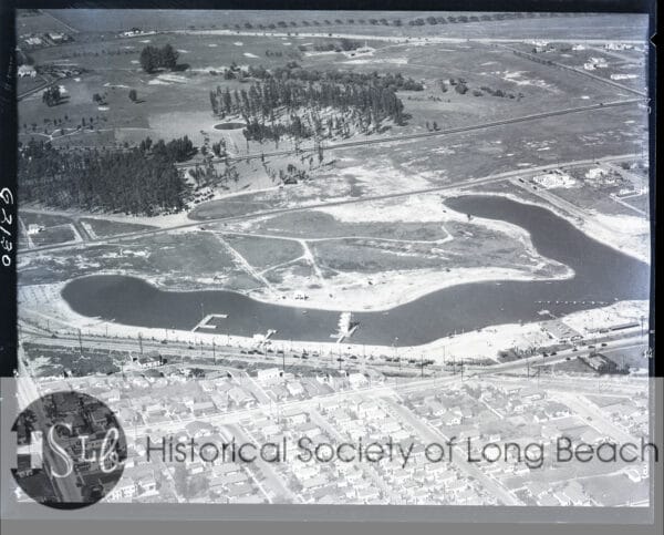 historical aerial photograph of long beach vintage
