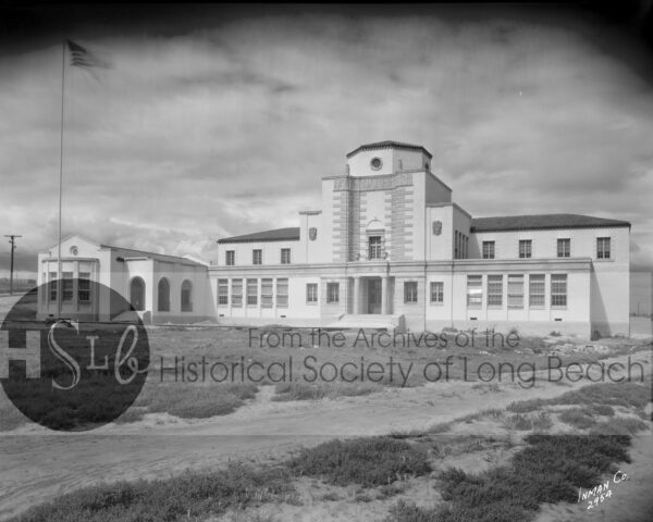 long beach building in vintage photograph