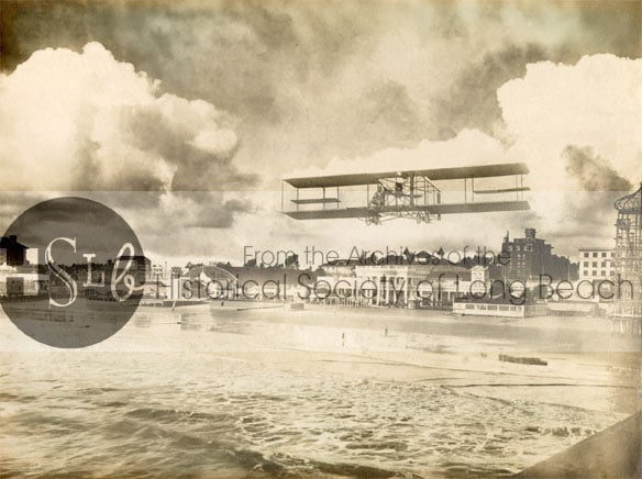 long beach vintage airplane taking off