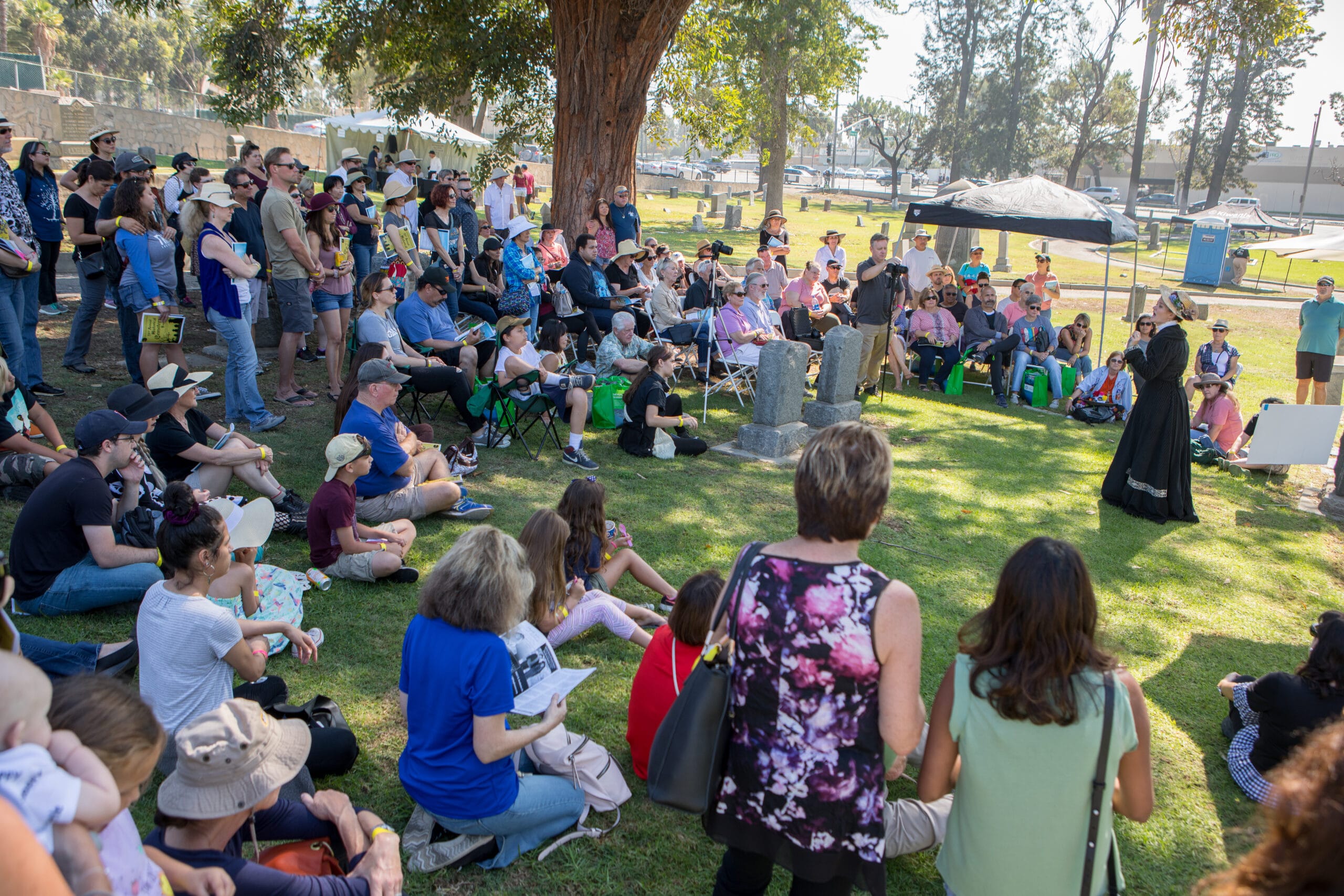 LBHS Cemetery crowd listening