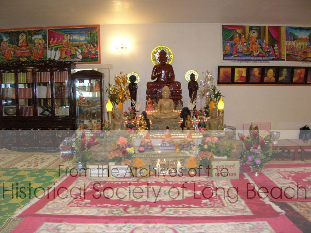 Main altar at Wat Sakor Borei, located on Lewis Avenue, Long Beach, CA.