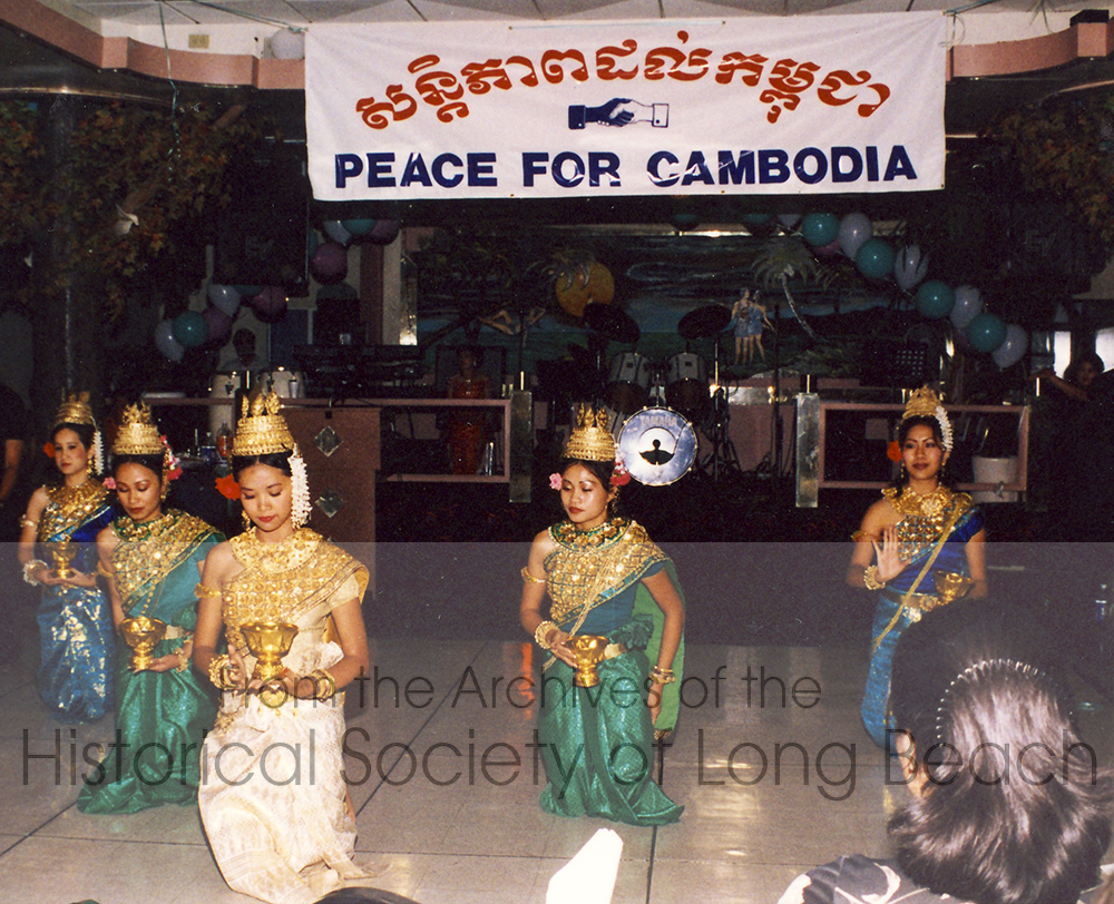 The Cambodian Arts Preservation Group dance troupe performs the Blessing Dance (Robam Choun Por) at a Long Beach fundraising event to help people in Cambodia.