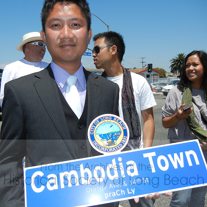 praCh Ly at the unveiling of the new Cambodia Town street signs in Long Beach, CA. July 2011.