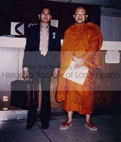 Venerable Kong Chhean (right) with Mr. Thach Reng, who helped Ven. Kong establish a Buddhist Organization in the U.S.