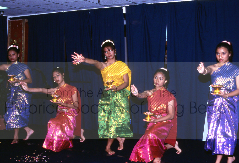 The Blessing Dance is known for its graceful and fluid movements. Dancers use their hands to depict stories, emotions, and elements of nature. This photo depicts the dance troupe supported by the United Cambodian Community.