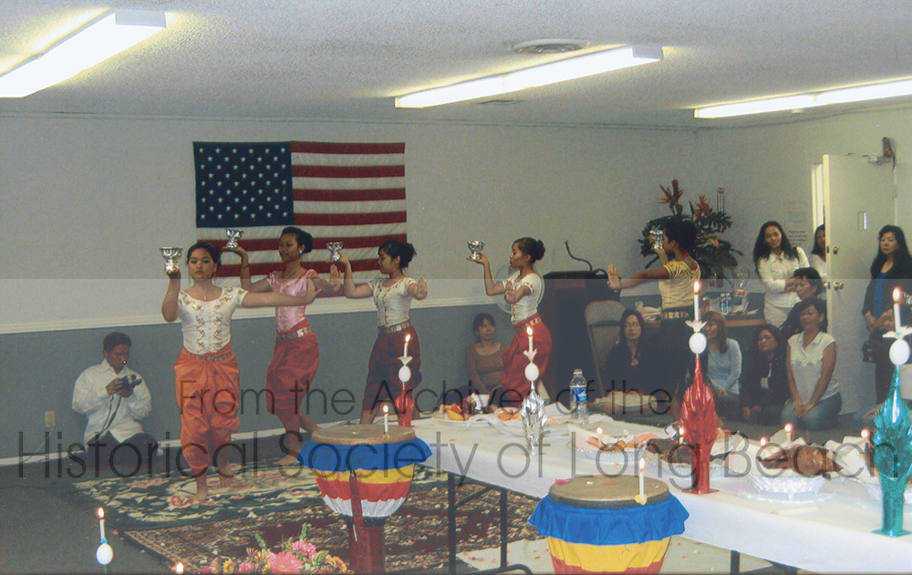 Spirit of Khmer dancers perform a blessing dance to honor the spirits and ancestors of Cambodian dance and music. This ceremony to honor their teachers, known as a Sompeah Kruu ceremony, was held at the offices of the Cambodian Association of America on Thursday, November 23, 2006.