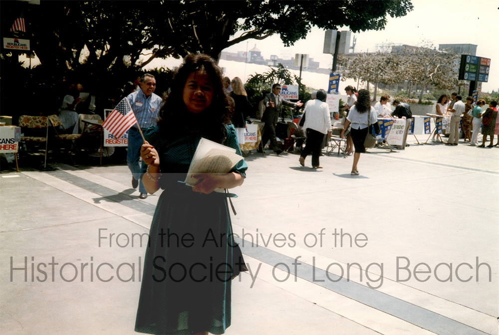 Bonavy Som the day she received her U.S. citizenship at the Los Angeles Convention Center, 1988. She and her mother applied for citizenship after seeing a place on Anaheim Street in Long Beach, CA that provided citizenship training and guidance. 