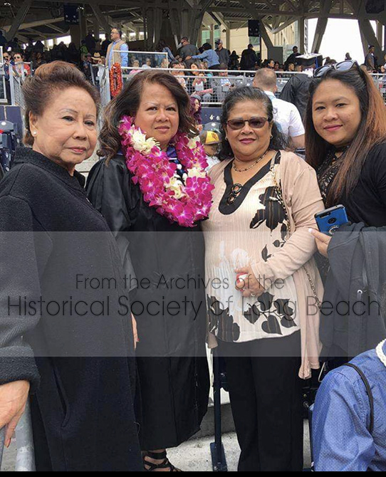 Left to right: Bonavy’s mother, Naly Men, Bonavy, her older sister, Bony, and Lisa Som (Bony’s daughter) at Bonavy’s graduation in San Diego, CA 2018.