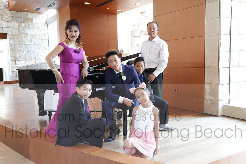 Dr. Christina Lee’s family (left to right): Christina Lee, Jacob Nget (son, age 14), Joshua Nget (son, age 16), Matthew Nget (son, age 12), Christopher Nget, husband. In front is Mariella Nget, Dr. Lee’s daughter. Photo was taken at the wedding of Dr. Lee’s nephew, Vichea Meak, in Lake Forest, CA 2018.