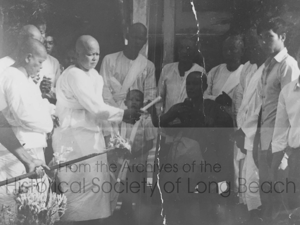 Funeral of Clark Tang’s grandfather, Cheark Ung, at a temple in Phnom Penh, Cambodia 1974.