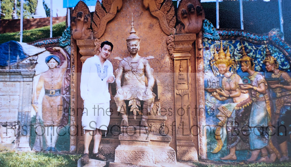 Clark Tang’s second time visiting Cambodia in 2004. Clark is standing beside the statue of King Sisowath near Wat Phnom in Cambodia's capital, Phnom Penh. He went on this trip to sponsor his parents to come to the U.S.