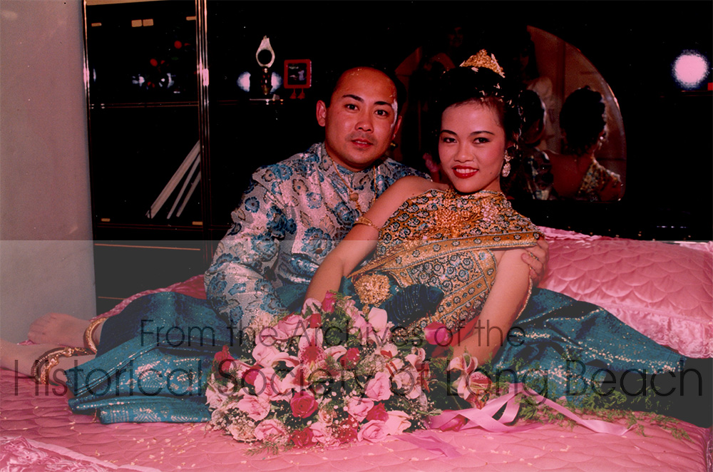 Dan Durke and Katherine Chao on their wedding day at Katherine’s home in Alhambra, CA 1991. It is customary for the couple to spend their wedding night in the bride’s family home. After they were married, Dan and Katherine shared a rented home with another couple.
