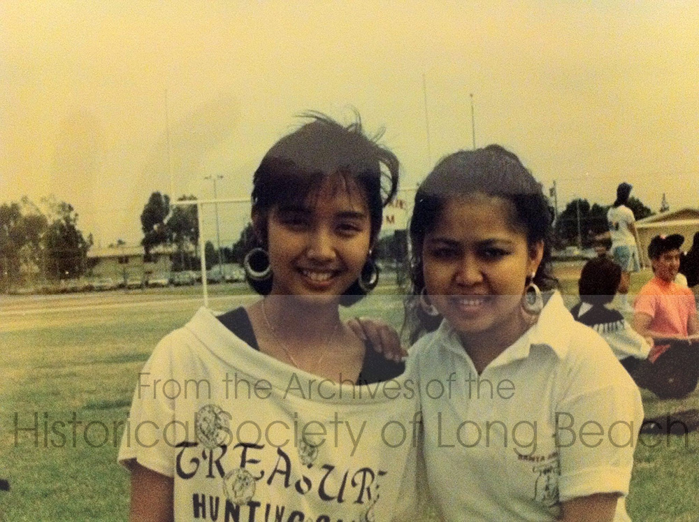 Janet Vanniroth with her close friend, Sarah Wu, in the school football field, Artesia, CA 1987. They have been friends since junior high school.