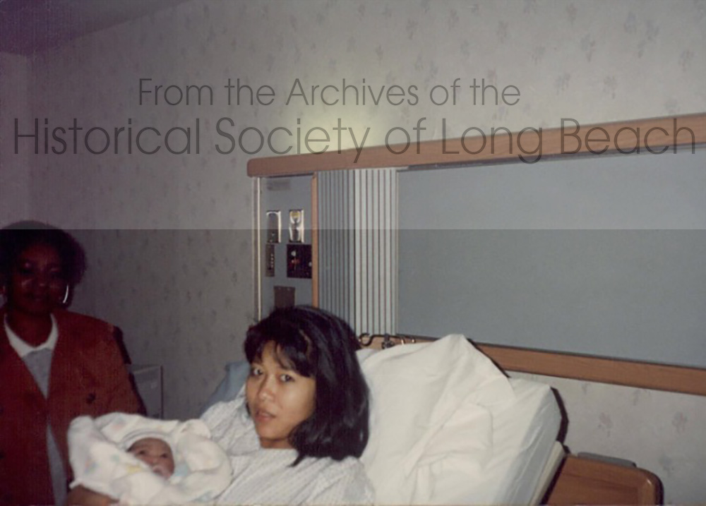 Julie Daniels after giving birth to her daughter, Joleena in Knoxville, TN, 1991.