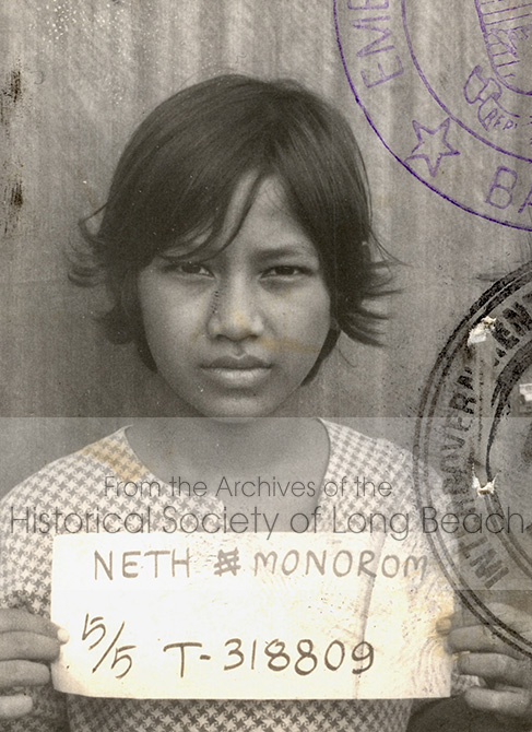Monorom Neth with his ID number documenting he has been accepted to go to the U.S, Chonburi Refugee Processing Center, Thailand 1980. He was probably 10-11 years old.