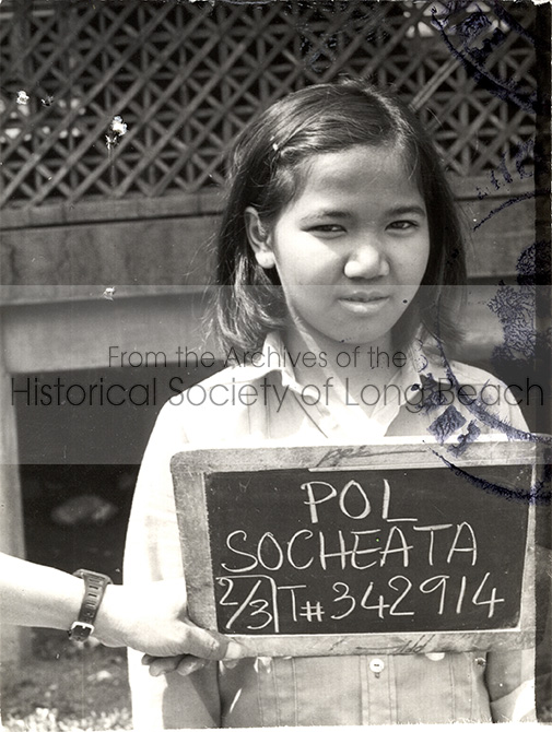 Sara Pol-Lim’s ID documenting she is approved for emigration to the U.S. Location: Khao-I-Dang refugee camp, 1982. Sara and her mother were sent to Kamput, Thailand for processing and to study English.