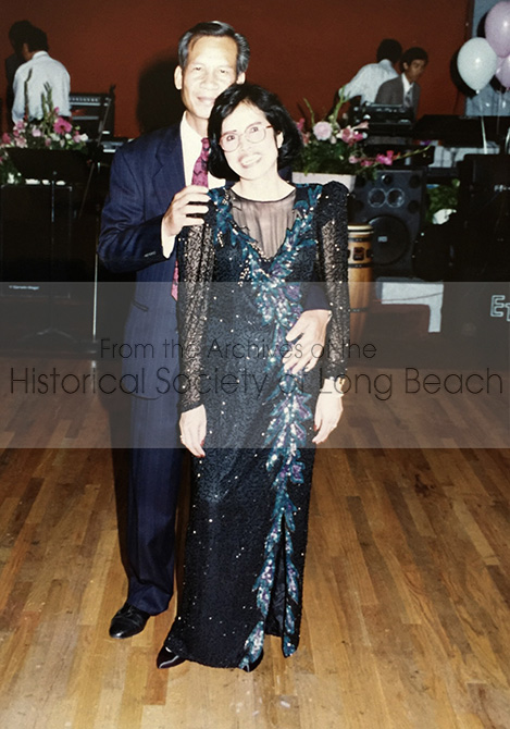 Sithy Yi’s mother, San Thi Tuot Tran and father, Len Diep, at Sithea Yi’s wedding to Richer San at the Apsara Restaurant in Long Beach, Ca., in 1991. Sithy’s mother had several names. The family used Yi instead of their real name, Diep, during the Khmer Rouge to hide their identity.