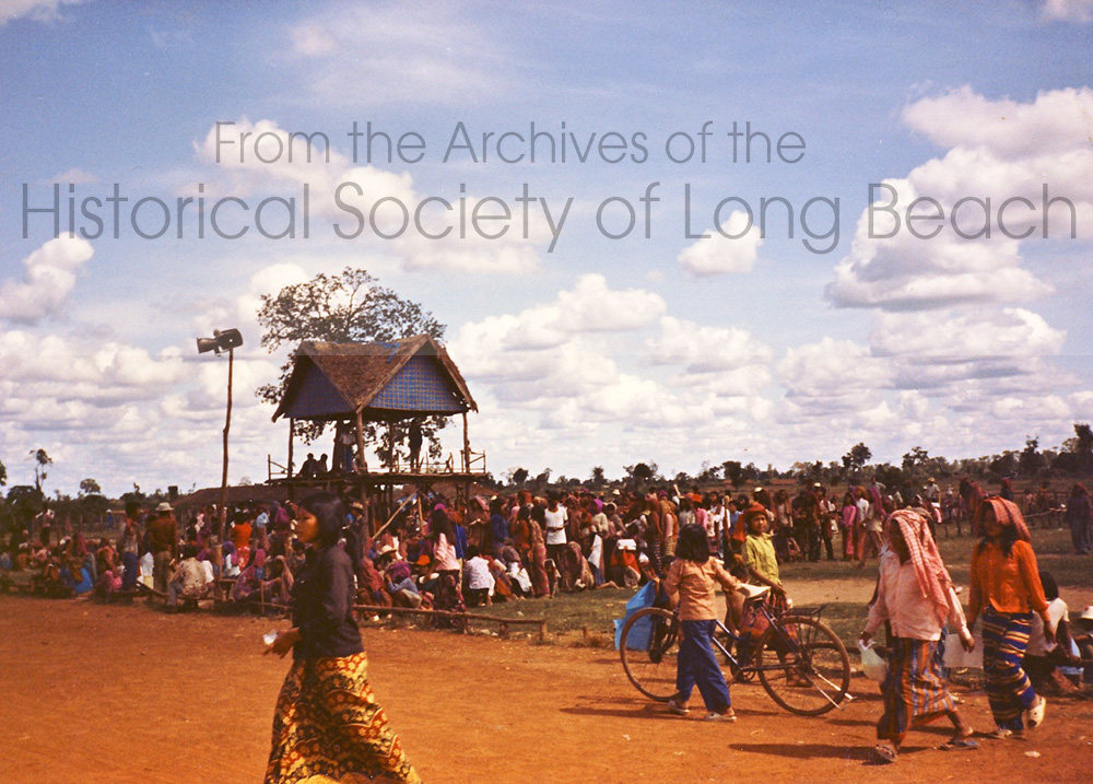 During the early 1980s, there were various food distribution and humanitarian efforts in refugee camps along the Thai-Cambodian border, as international organizations and governments sought to provide assistance to Cambodian refugees who had fled the Khmer Rouge regime and the Cambodian Genocide. (David Kreng Collection)